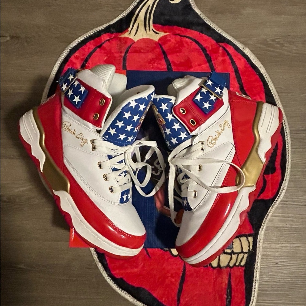 Ewing Athletics Hi 33 " 4th of July " Red, White, and Blue High-Top Sneakers - Picture 2 of 6
